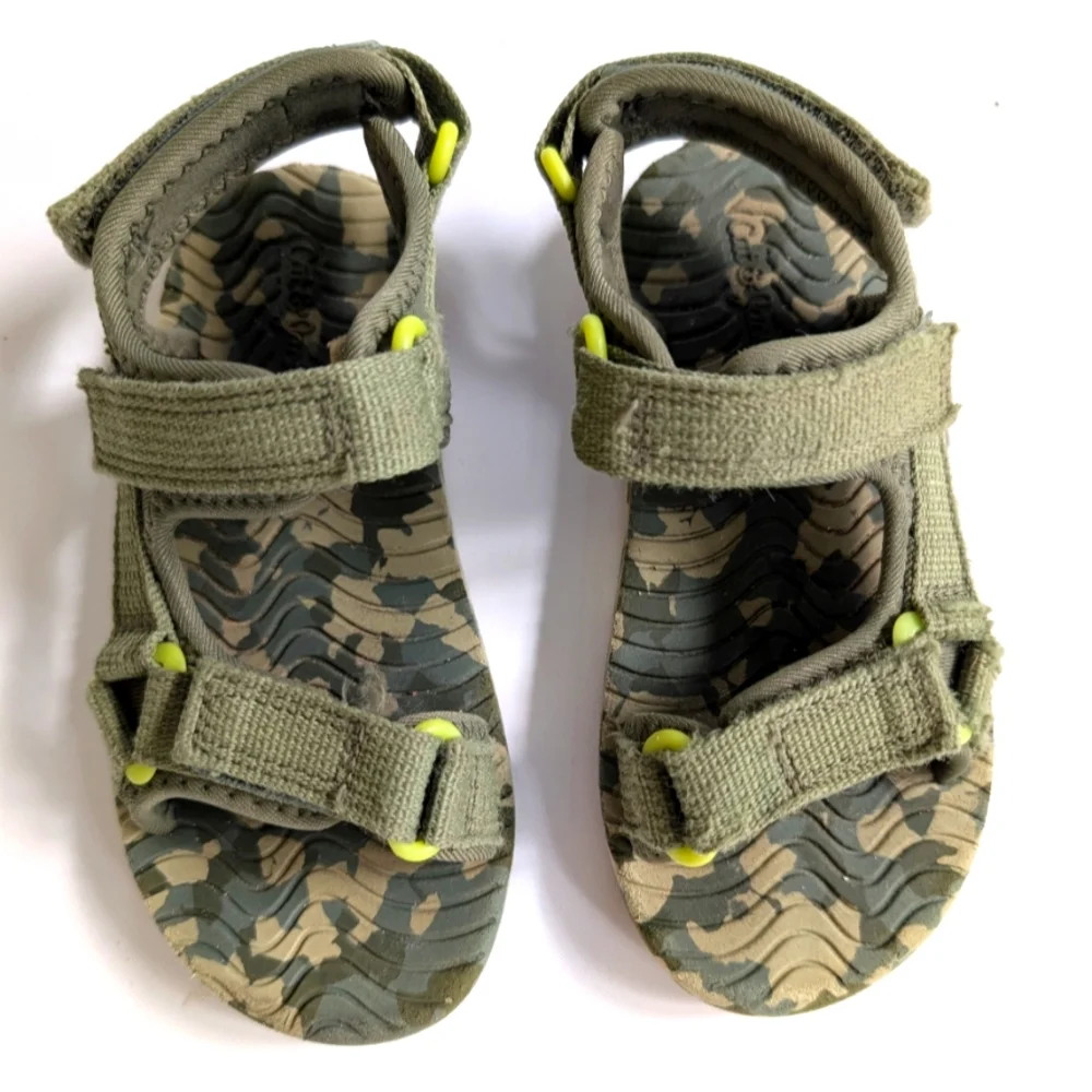 Cat & Jack Green Camouflage Kids Sandals